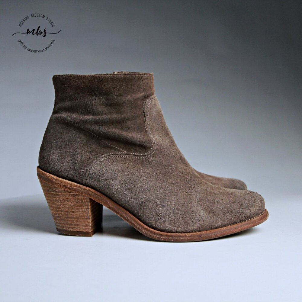 All Saints Hessian Suede Bootie Women Tan 7.5
